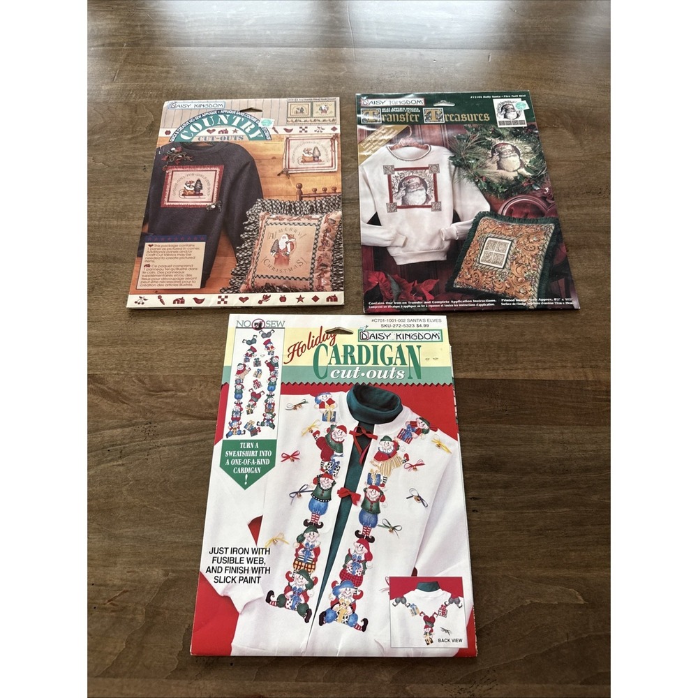 Vtg Daisy Kingdom Transfer Treasures Iron On Heat Images Christmas Lot 3